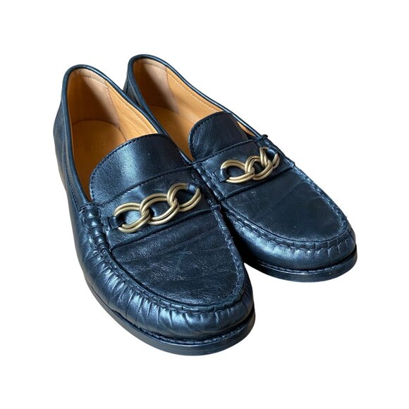 Sezane Vicky Leather Loafers in Smooth Black. Size 39 - Picture 4 of 11